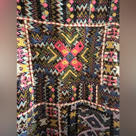 Size 0 US multi coloured embroidered dress Anthropologie - Picture 2 of 5